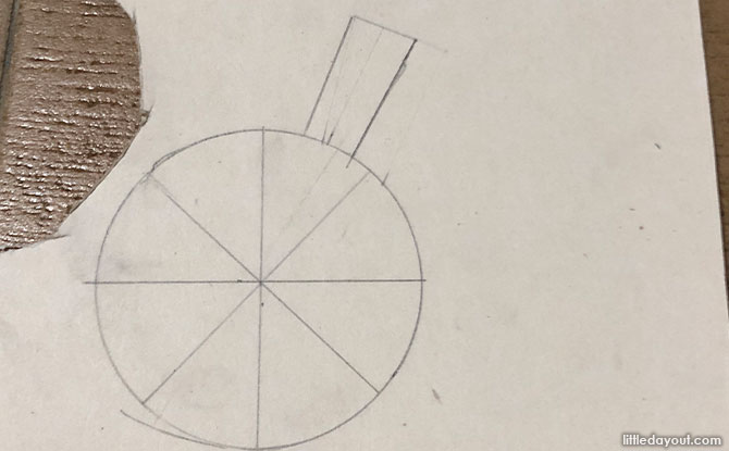 Draw a 3cm x 1.5cm rectangle along the edges