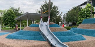 Pavilion Park Playground: Terraced Play Area In The Neighbourhood