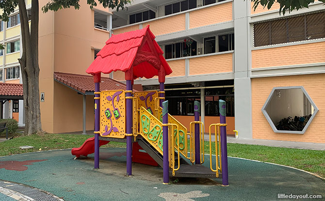 house-shaped play tower