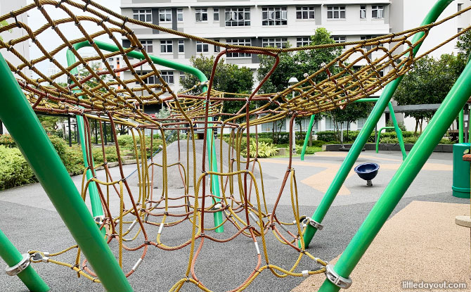 St George's Towers Playground: Climbing Nets & Basket Swing