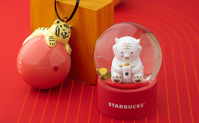 Mini Snow Globe and Tiger Ornament