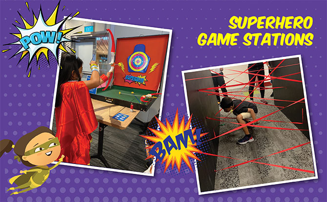 Superhero Game Stations, Rochester Mall, Superhero Christmas