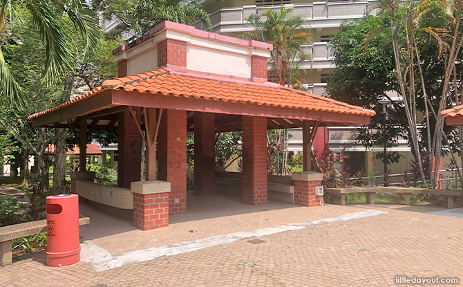 Resting area at Tampines Tree Garden