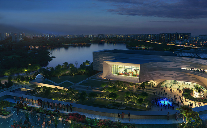 Night View of New Science Centre