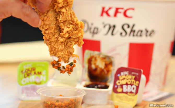 KFC Dip, Dunk ‘N Share Bucket Taste Test & New KFC Singapore App