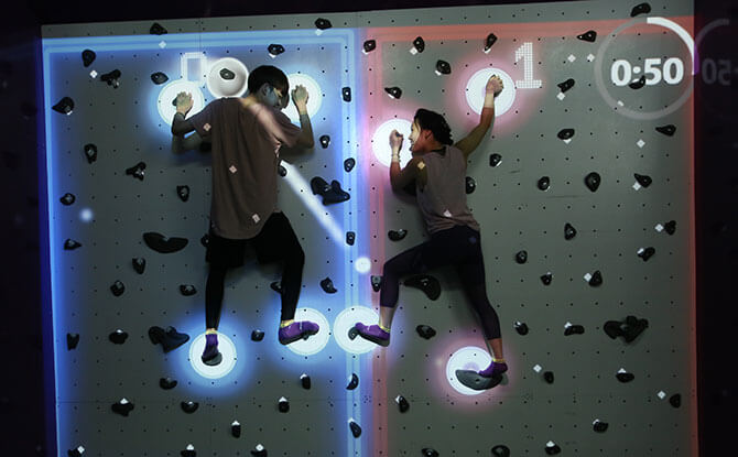 Augmented Climbing Wall at SuperPark