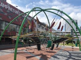 Tampines N8 Playground: Flower Dome Structure And Rope Obstacle Course
