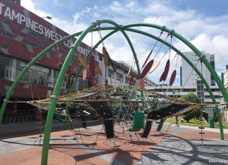 Tampines N8 Playground: Flower Dome Structure And Rope Obstacle Course