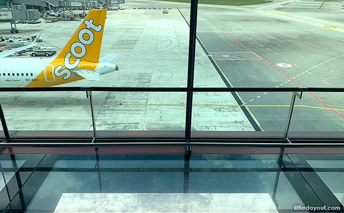 Glass floor at the Terminal 1 Viewing Gallery