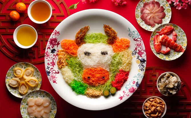 15 Stamford by Alvin Leung’s Salmon Yu Sheng Platter Cute Year of the Ox Yu Sheng