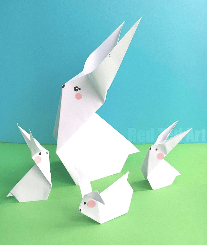 Easter bunnies, Red Ted Art