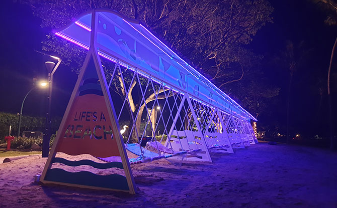 Slide at Palawan Beach in the evening