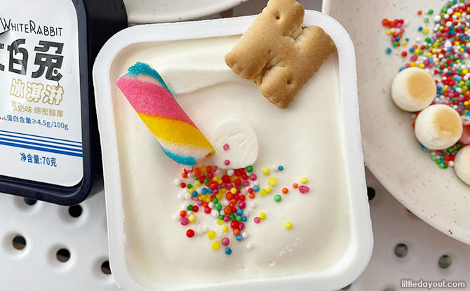 White Rabbit Ice Cream with Toppings