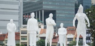 The Arrivals - New Statues Unveiled Next To Raffles Along The Singapore River