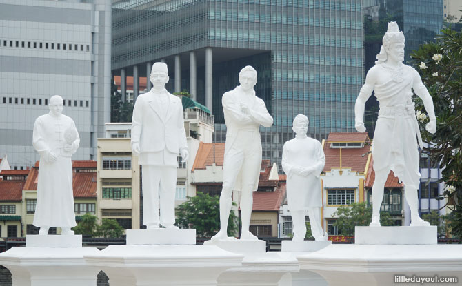 The Arrivals - New Statues Unveiled Next To Raffles Along The Singapore River