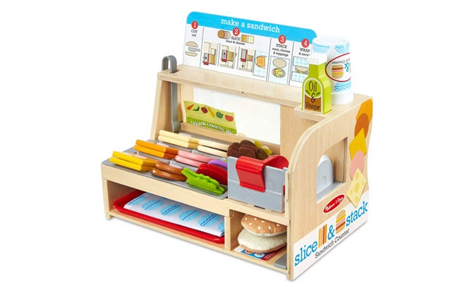 Melissa and Doug MD31650 Slice & Stack Sandwich Counter Play Set,Multi