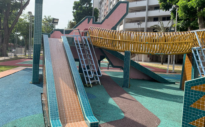 Slides at the Ang Mo Kio Ave 3 Dragon Playground