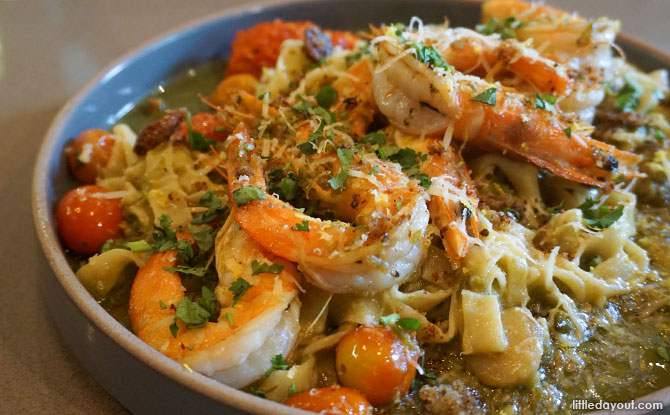 Red Sea Prawn Aglio Olio ($32)