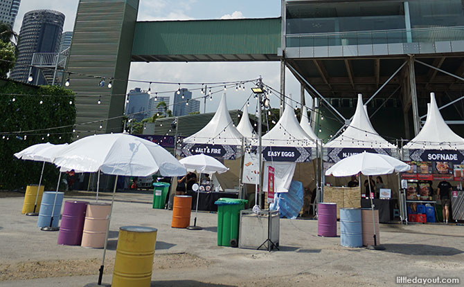 Carnival food stalls.