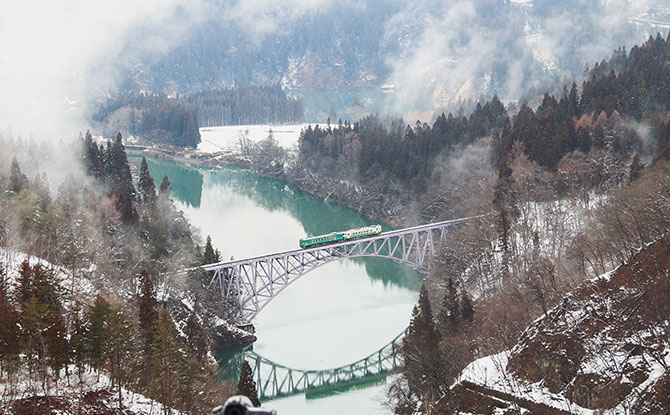 No. 1 Tadami River Bridge (Tadami Line Train, Fukushima Prefecture)-H