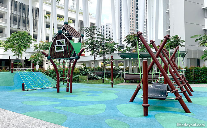 Senja Heights Playground: Mini Hut And Obstacle Course