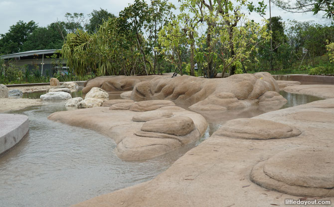 Water channels at Clusia Cove water play area