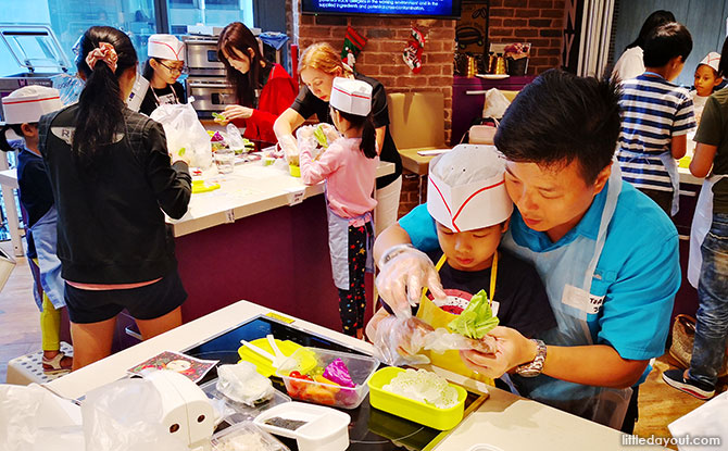 Participants enjoyed the family bonding and teamwork as they worked together to cook nutritious food.