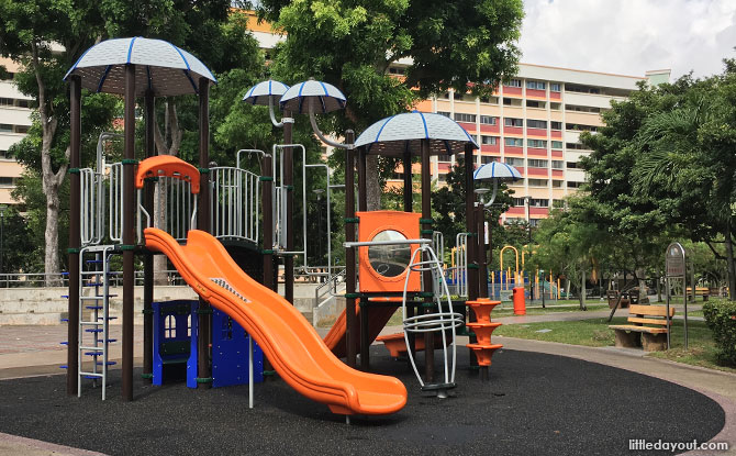 Modern playground at Tampines Central Park