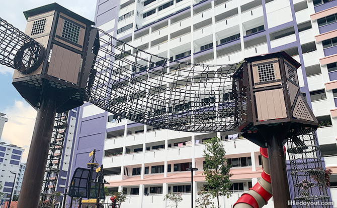 Wooden Huts on Poles at the Choa Chu Kang Mega Playground