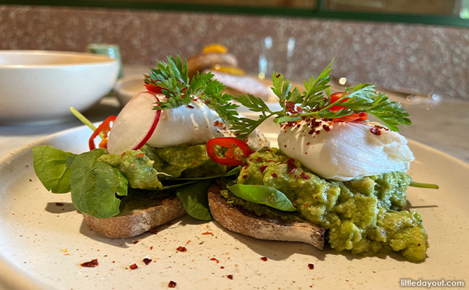 Smashed Avocado with Vine Leaf Verde