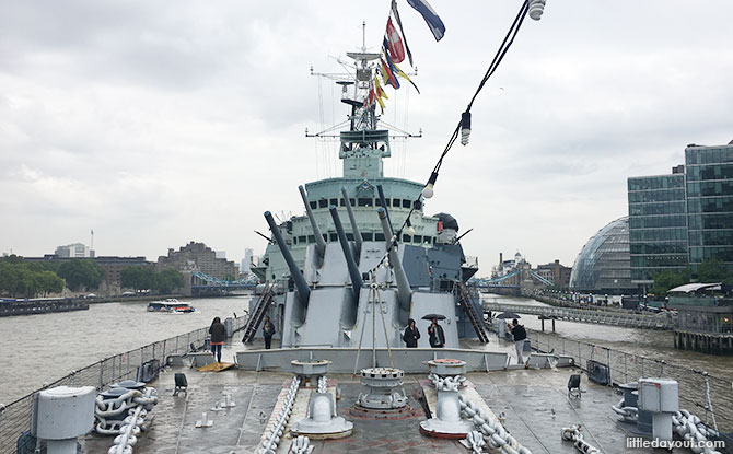 View from the bow of HMS Belfast