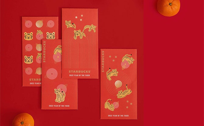 5+ Cute And Unique Ang Baos For Chinese New Year 5 Starbucks 2022 Year of the Tiger red packets