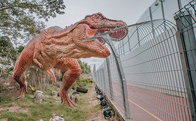 T-Rex at Jurassic Mile, Dinosaur Walk at Changi Airport