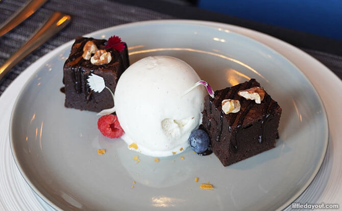 Valrhona Brownie with Homemade Vanilla Gelato