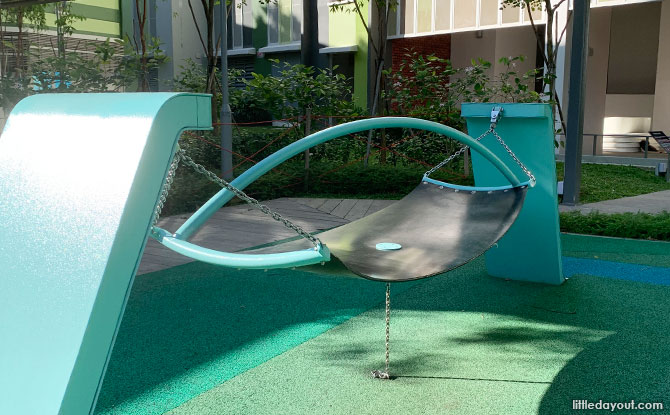 Rubber hammocks at the Forfar Heights playground