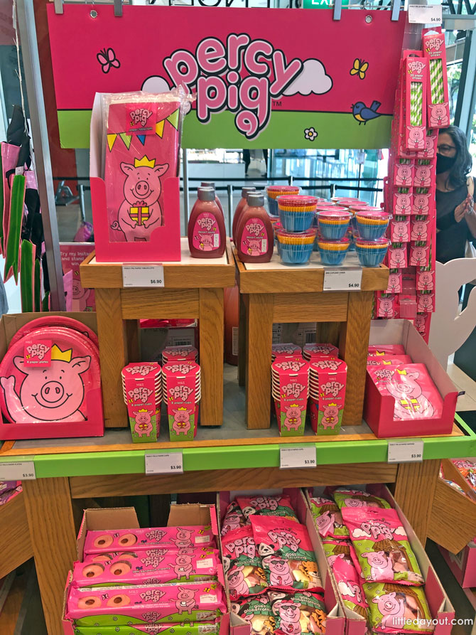 Percy Pig biscuits, confectionaries, dessert sauce, sprinkles