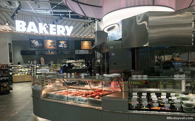 Food counters within VivoCity NTUC Supermarket