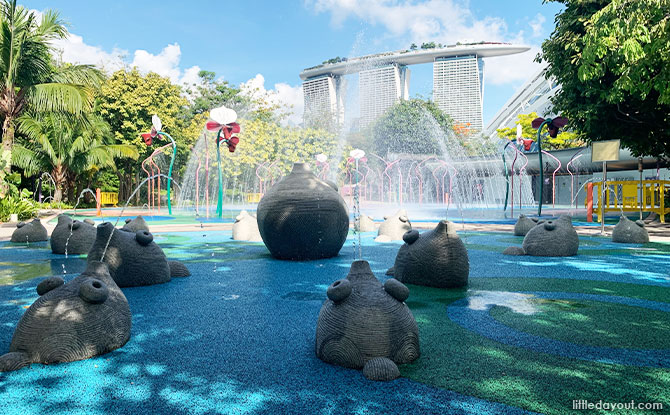 Fish Fountain at Gardens by the Bay's Water Playground