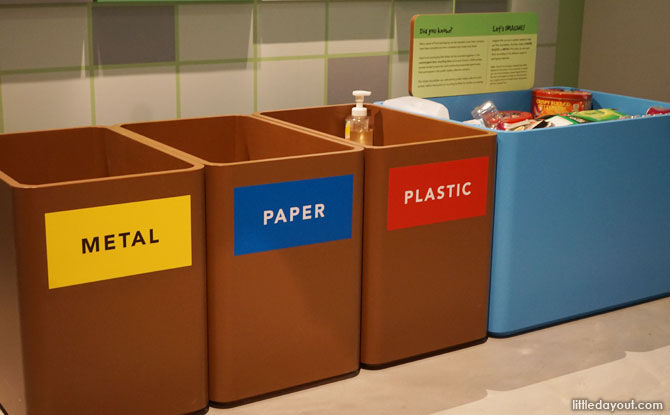 Learn to sort out different types of trash for recycling.
