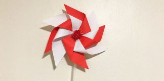 How To Make A Red And White Pinwheel For National Day