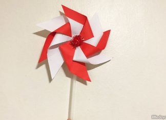 How To Make A Red And White Pinwheel For National Day How To Make A Red And White Pinwheel For National Day