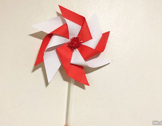 How To Make A Red And White Pinwheel For National Day