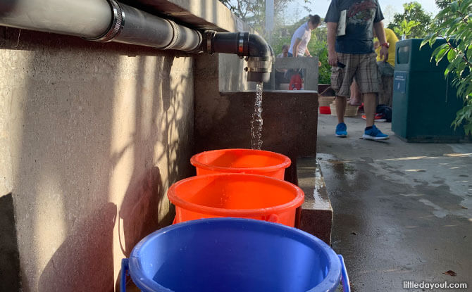 Water collection at Sembawang Hot Spring