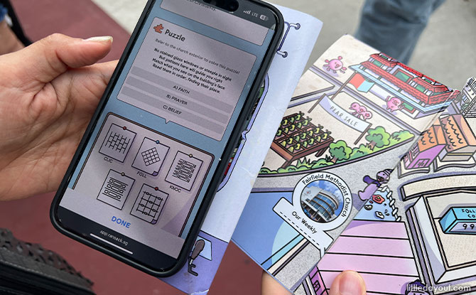 tools provided in their game pack, including the map, their phones