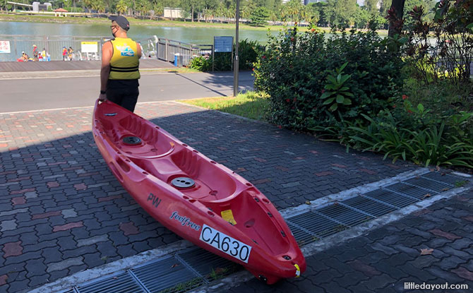 free rental of kayak equipment