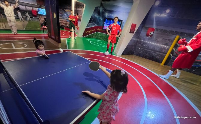 Wild Jumanji Safari 4D Adventure: Refreshed Madame Tussauds Experience At Sentosa 9 Having a sparring table tennis session with each other