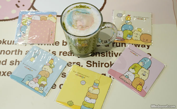 Kumoya Sumikkogurashi x Orchard Central drinks and coasters