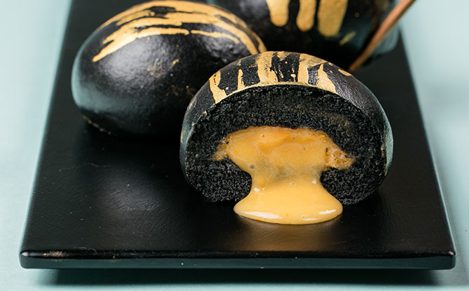 charcoal custard bun