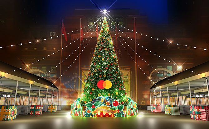 Snowfall along Orchard Road