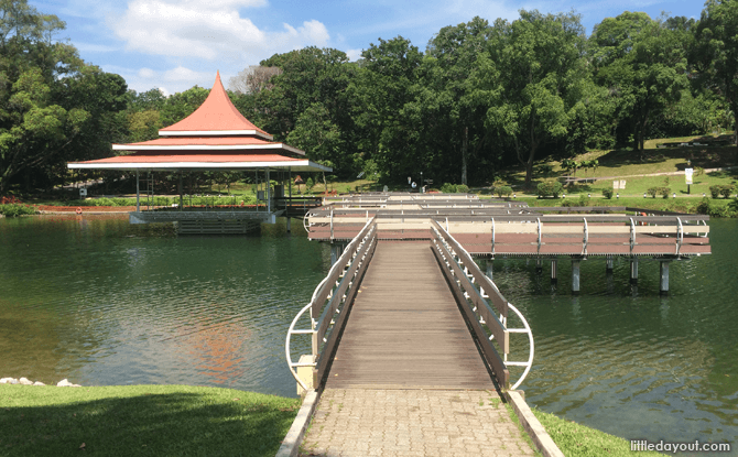 Bandstand and zig-zag bridge